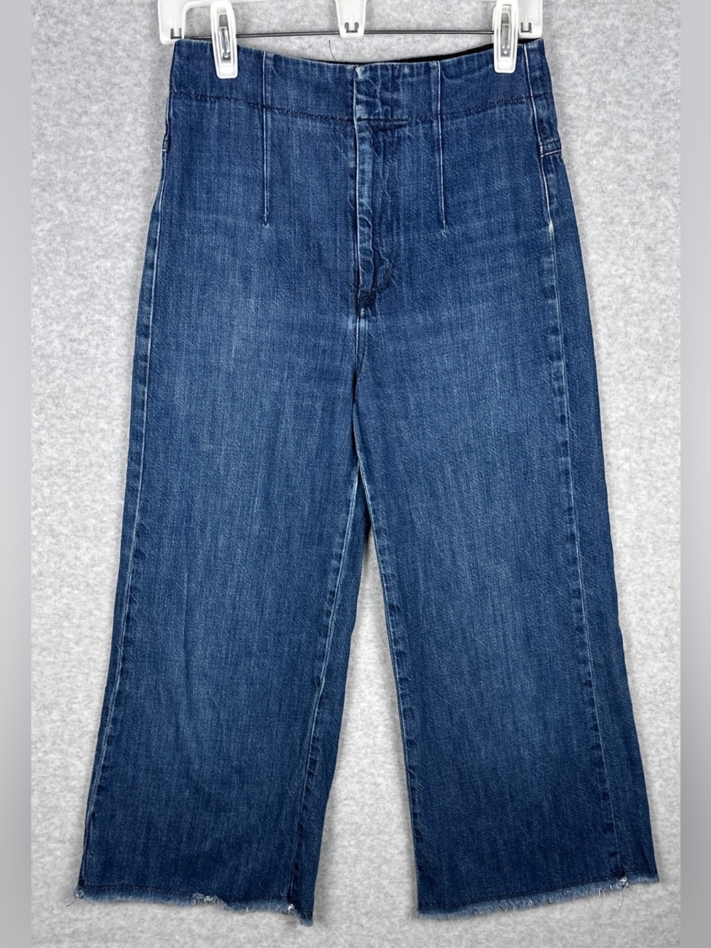 Citizens of Humanity Jeans 27 Wide Leg Crop Raw Hem Blue Made USA Jerome Dahan